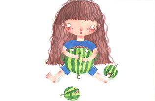 夏季吃瓜动画,跟随动画一起畅享清凉吃瓜时光